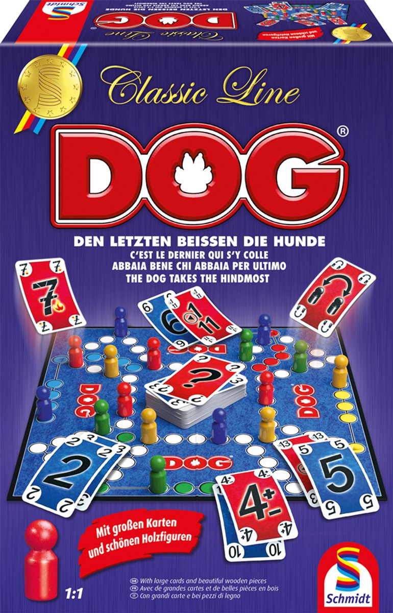 Schmidt® - Brettspiel Hund® - Familienspiel - Classic Line - klassisches strategisches Teamspiel - 2-6 Spieler - ab 8 Jahren