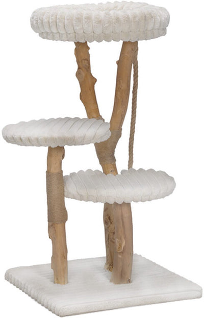 Entworfen von Lotte Raja – Kratzbaum – Holz – Creme – 60 x 60 x 114 cm