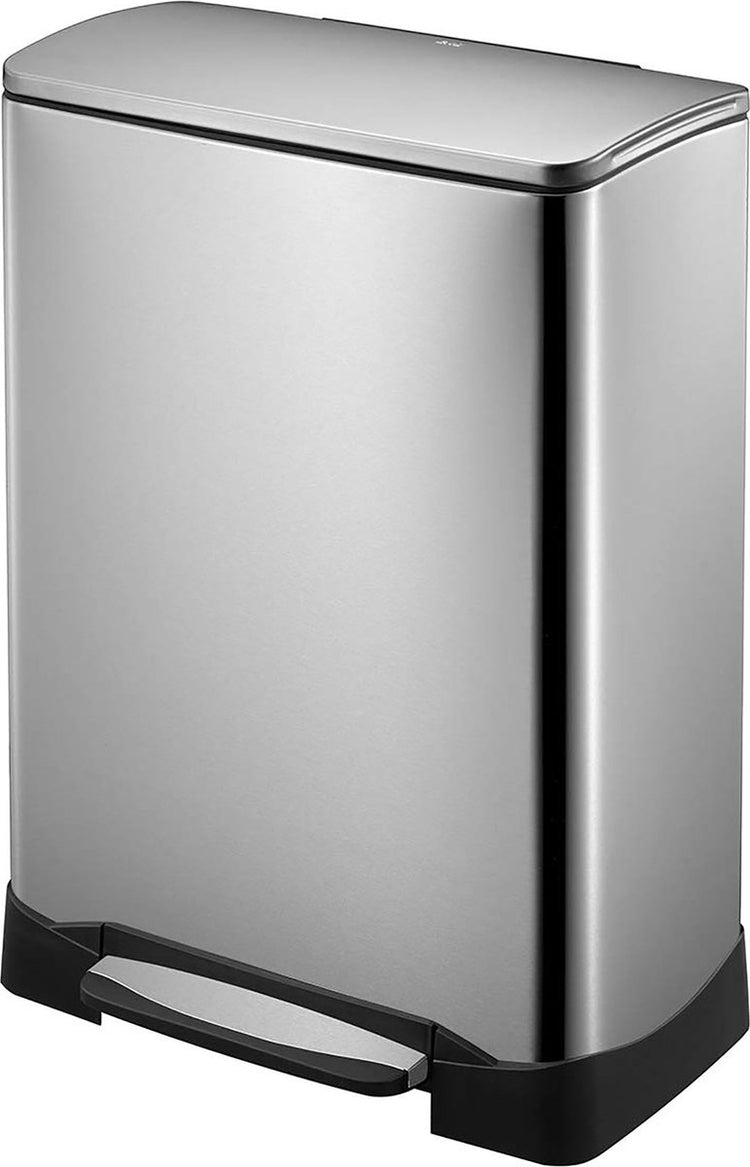 Eko - Neo-Cube Recycling Treteimer 28+18 Liter - Edelstahl - Edelstahl matt - Abfalleimer