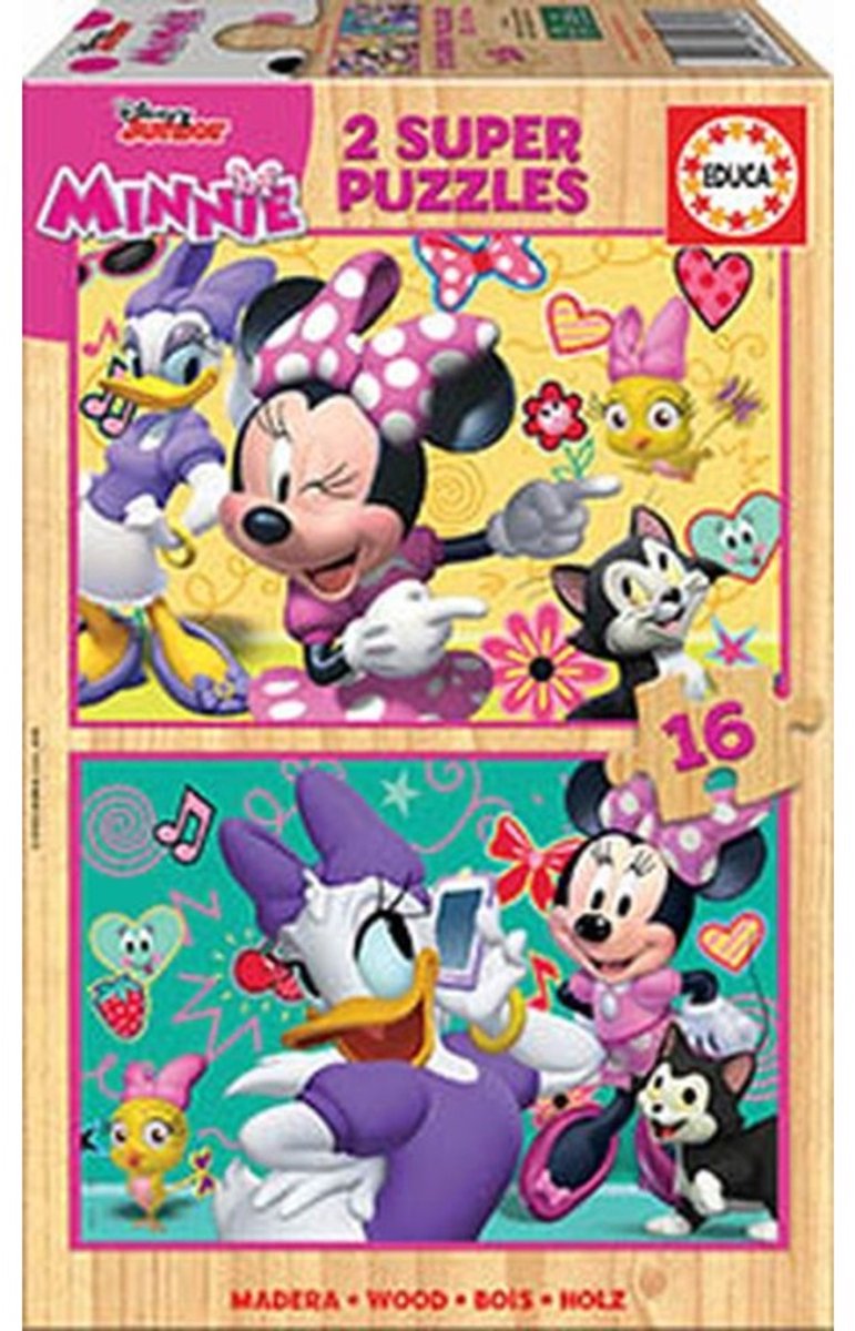 Educa - Puzzle 2 x 16 Holzteile - Minnie