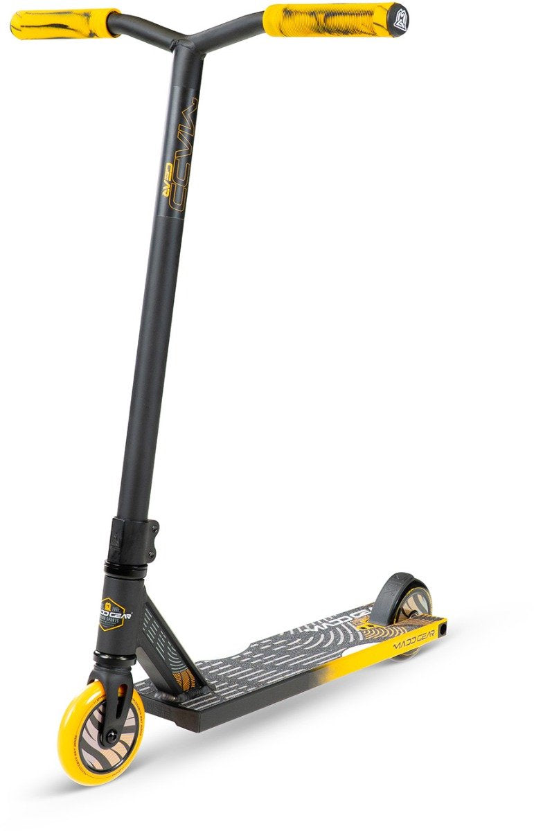 Madd Gear Stunt Scooter – MGP Whip Elite Black Orange – Schwarz Orange – 110 mm – ab 5 Jahren