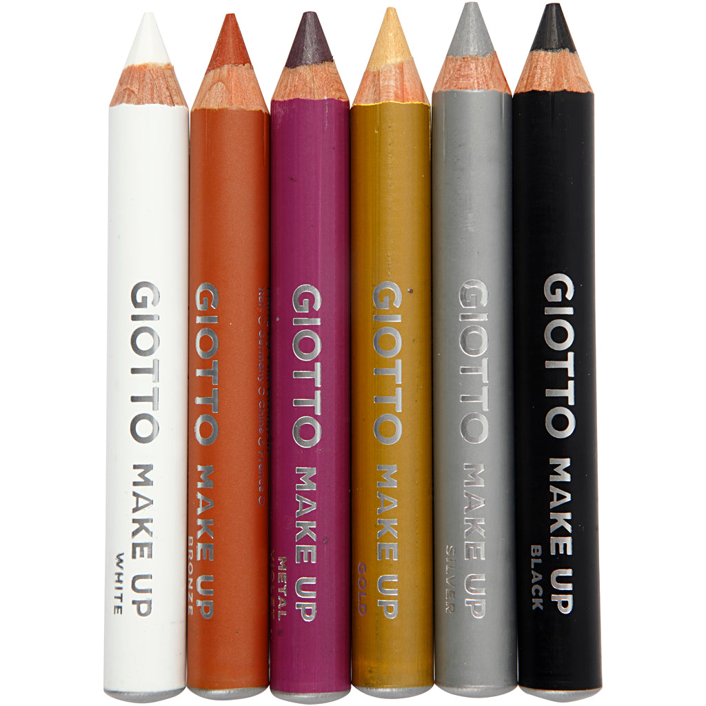 Giotto Schminkstifte, L: 9 cm, Extrafarben, 6 Stück, 1 Box