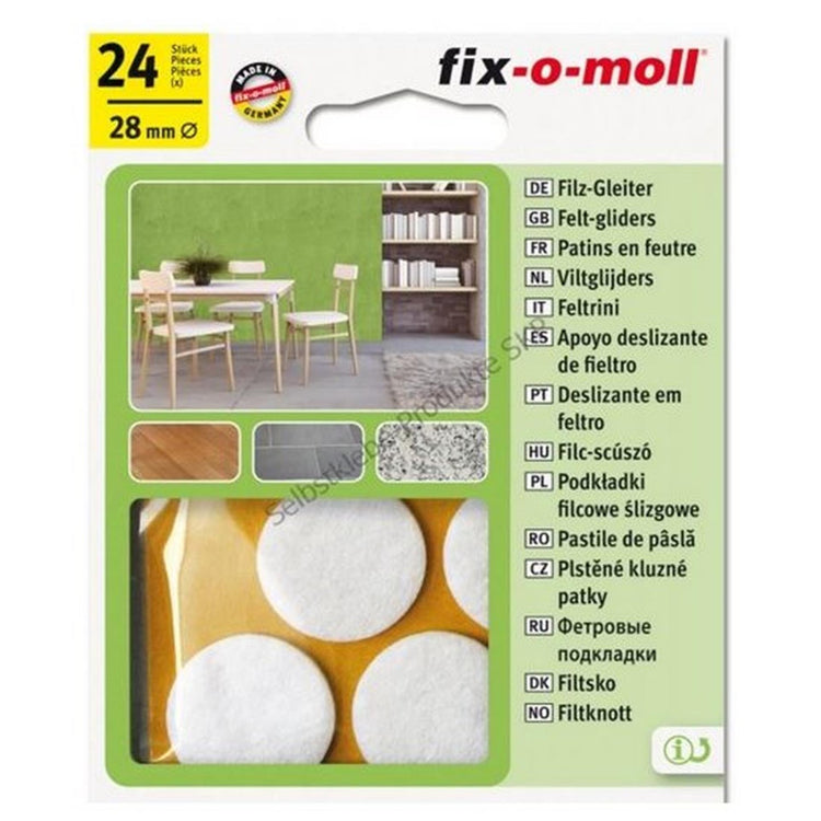 Fix-o-moll Filzgleiter ø28mm weiß
