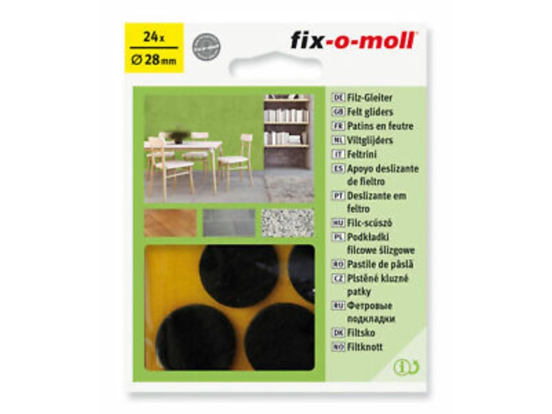 Fix-o-moll Filzgleiter ø28mm braun
