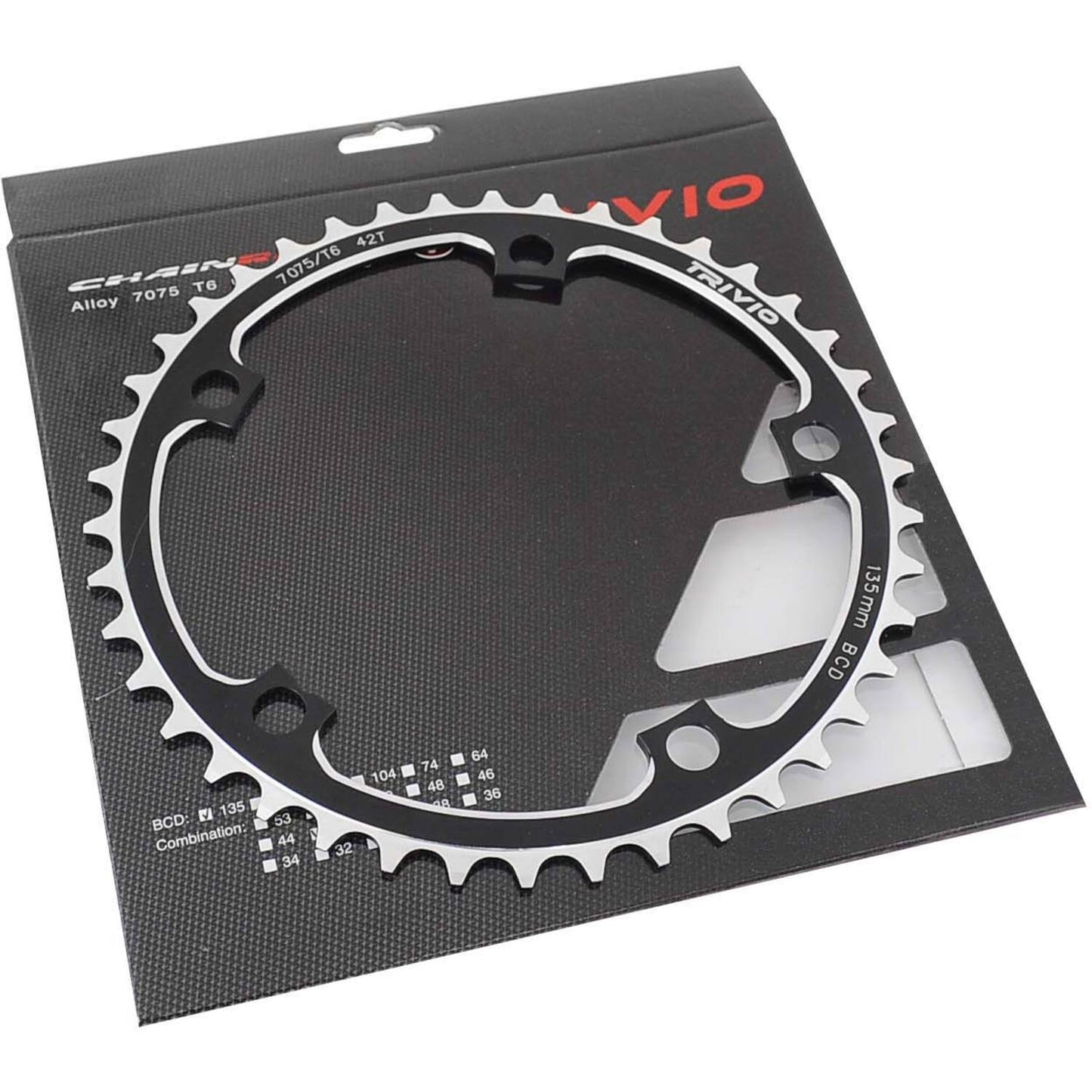 Trivio - Rennkettenblatt 42t. 9 10 Geschwindigkeit 135 BCD 5 Arm