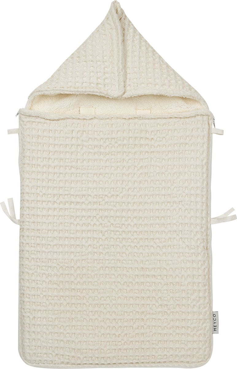 Meyco Baby Waffel-Teddy-Fußsack – Natur – 40 x 82 cm