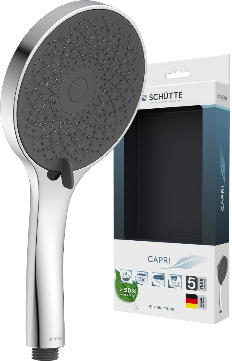 Schütte Capri Handbrause - Duschkopf rund - Chrom Anthrazit