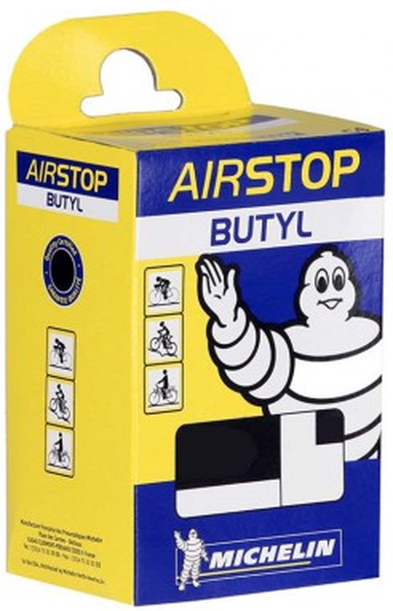 Michelin-Schlauch 26 Zoll – Airstop C4 – französisches (Presta-)Ventil – Ventillänge: 60 mm – ETRTO-Größe: 37 54-559