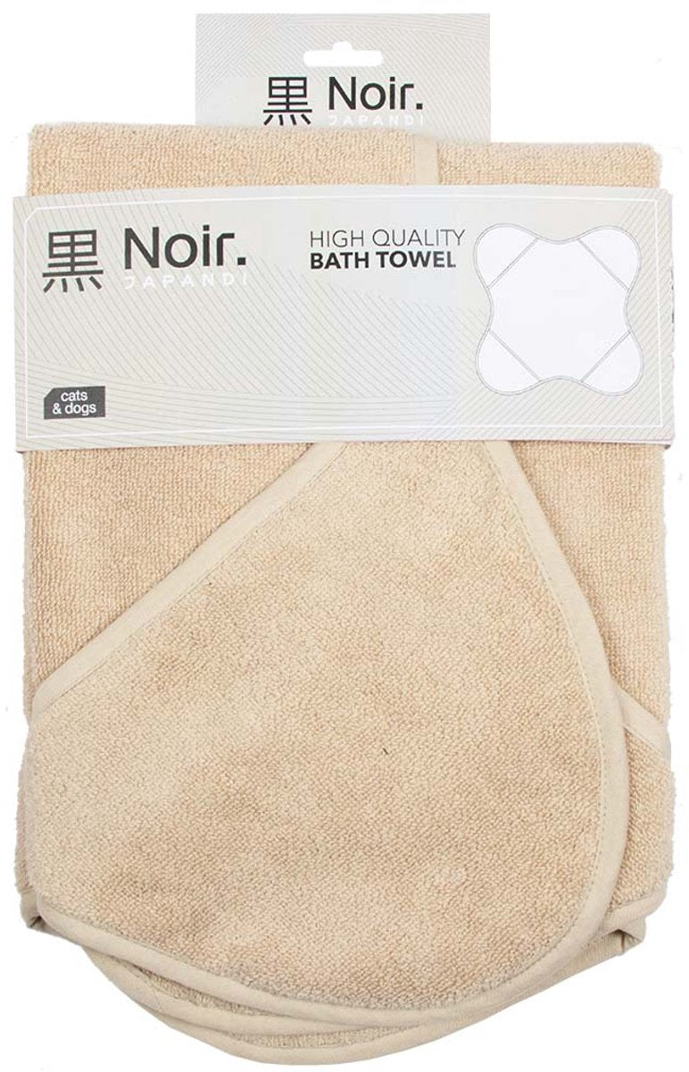 Noir. Noir Japandi – Badetuch für Hunde – Beige – saugfähig – maschinenwaschbar