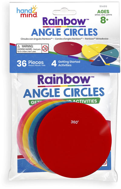 Lernressourcen, Lernspielzeug, Regenbogen-Winkelkreise, 36 Stück, Kunststoff. - 3+