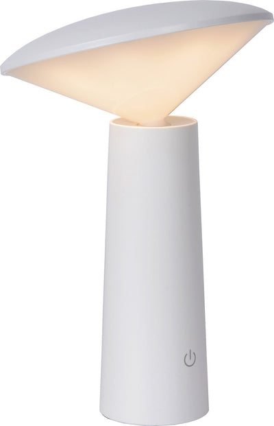 Lucide jive – wiederaufladbare Tischleuchte für drinnen und draußen – wiederaufladbarer Akku – ø 13,7 cm – LED dimmbar – CCT – 1x3 W 2800 K 6500 K – IP44 – weiß