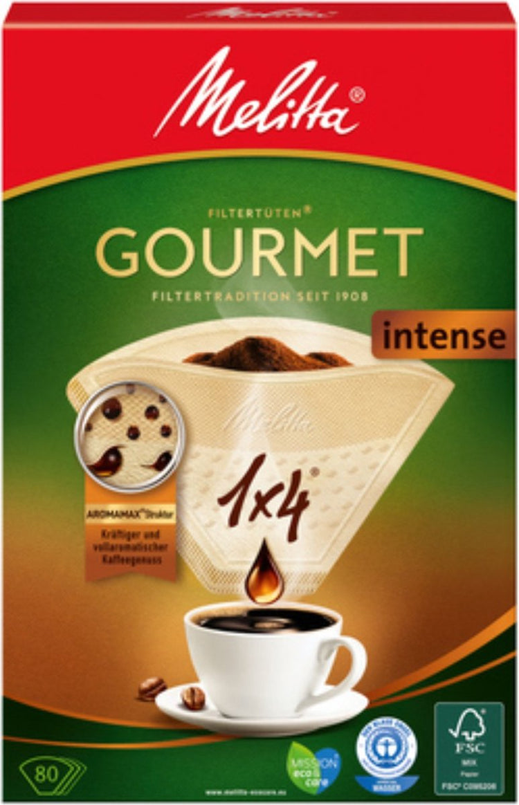 Melitta - Papierkaffeefilter 1x4 - Gourmet Intensiv - 80 Stück