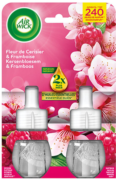 Air Wick elektrischer Lufterfrischer Kirschblüten-Himbeere – Nachfüll-Duo 2 x 19 ml