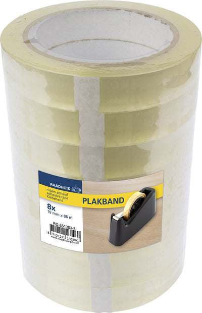 Gemeindehaus-Klebeband – 19 mm x 66 m – PP – transparent – schrumpft auf 8 Rollen – RD-351353-8