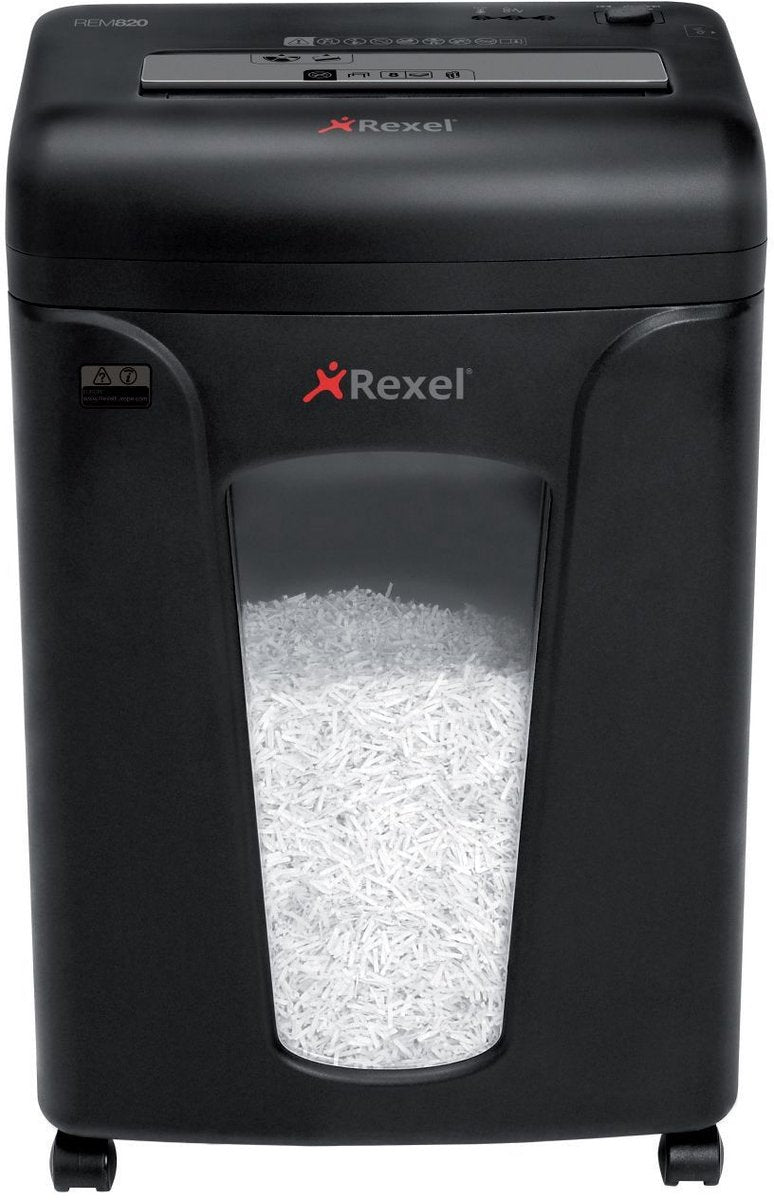 Rexel Mercury Rem820 Aktenvernichter – P5 Mikroschredder – bis zu 8 Blatt – 21 l – Schwarz