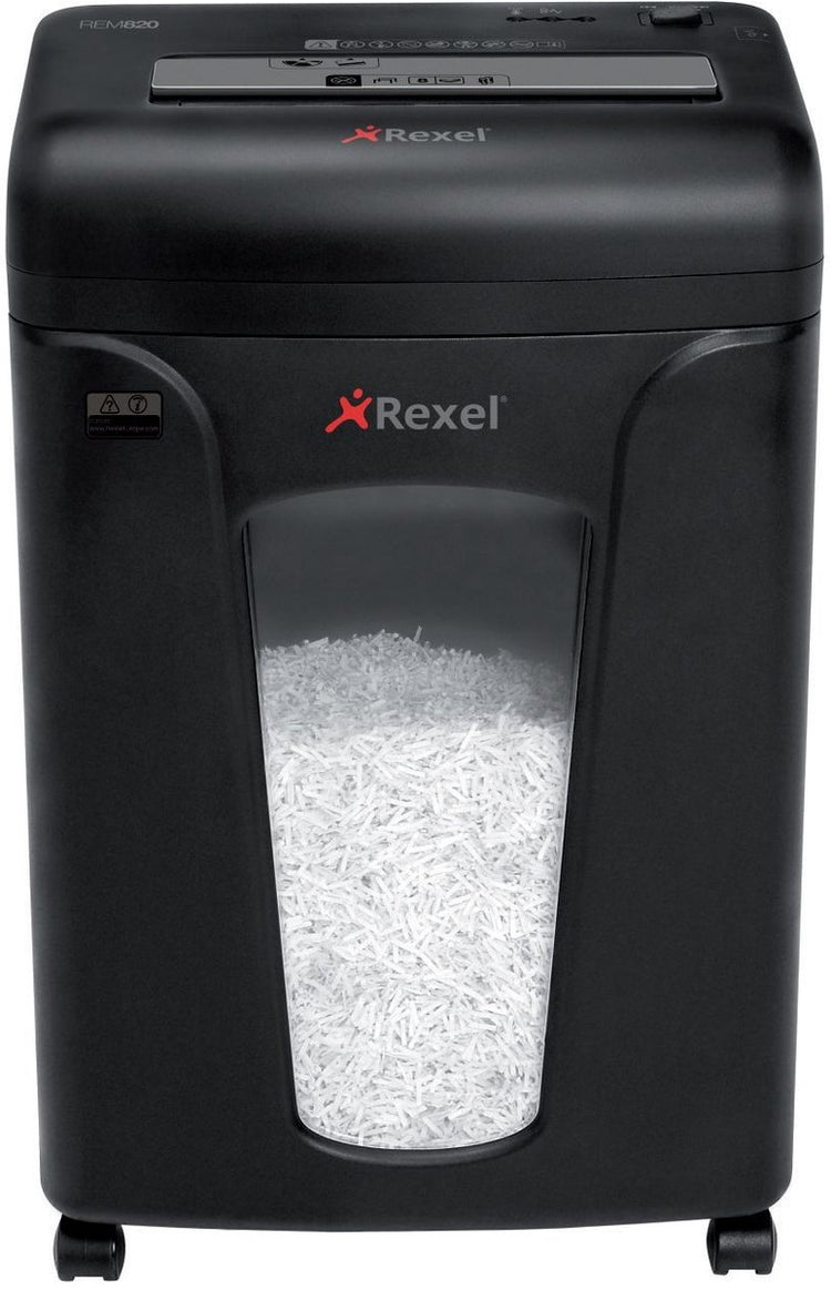 Rexel Mercury Rem820 Aktenvernichter – P5 Mikroschredder – bis zu 8 Blatt – 21 l – Schwarz