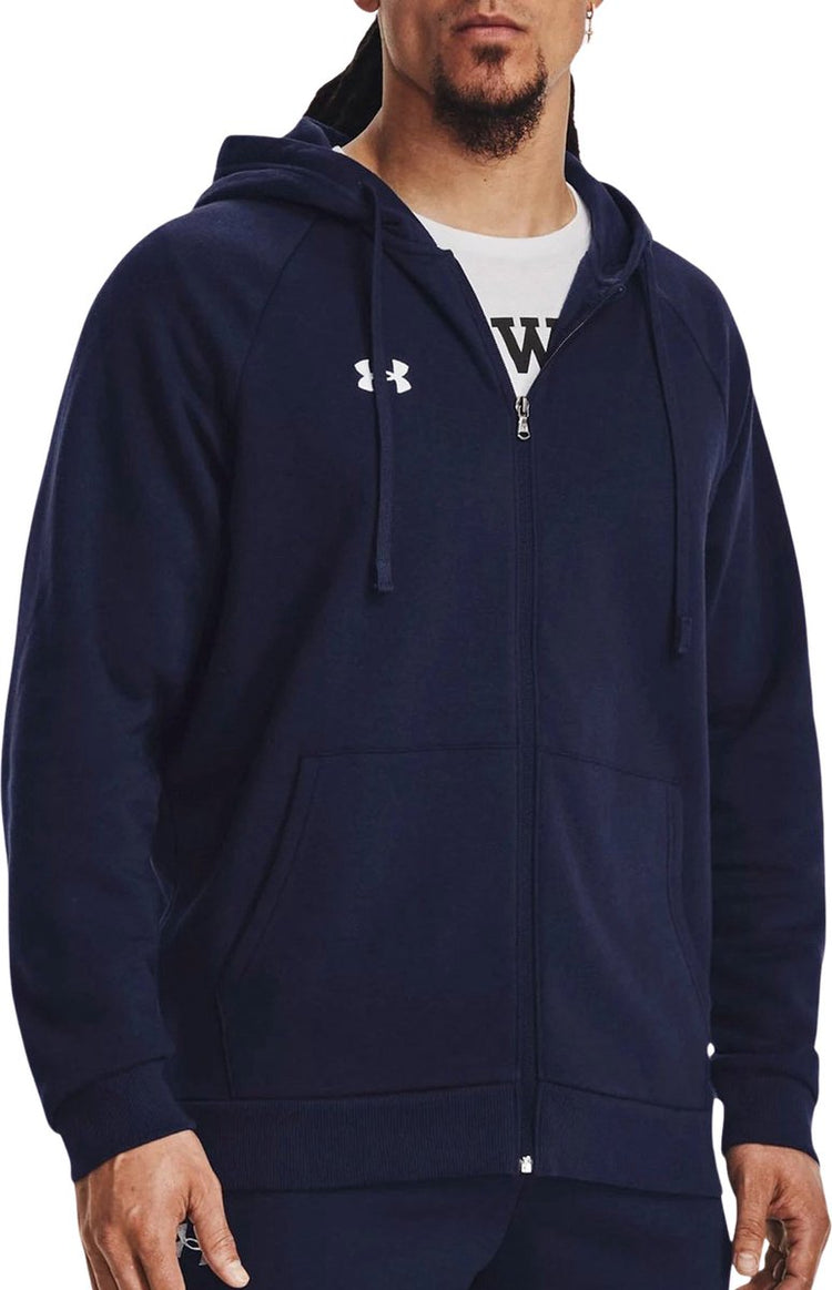 Under Armour UA Rival Fleece FZ Hoodie Herren-Sportpullover – Marineblau – Weiß