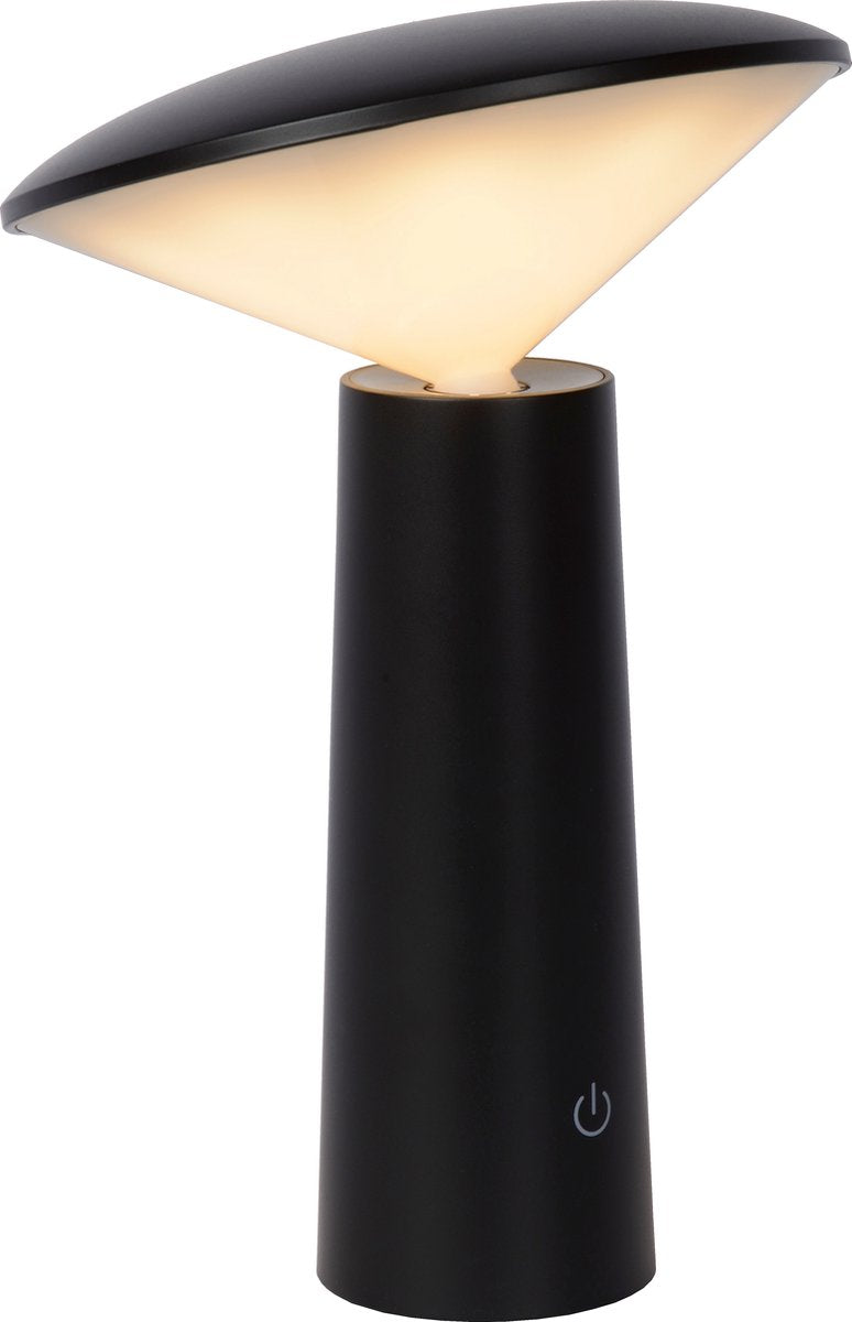 Lucide jive – wiederaufladbare Tischleuchte für drinnen und draußen – wiederaufladbarer Akku – ø 13,7 cm – LED dimmbar – CCT – 1x3 W 2800 K 6500 K – IP44 – Schwarz