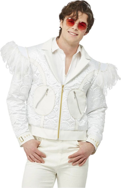 Smiffys Kostümjacke -M- Elton John Federjacke weiß