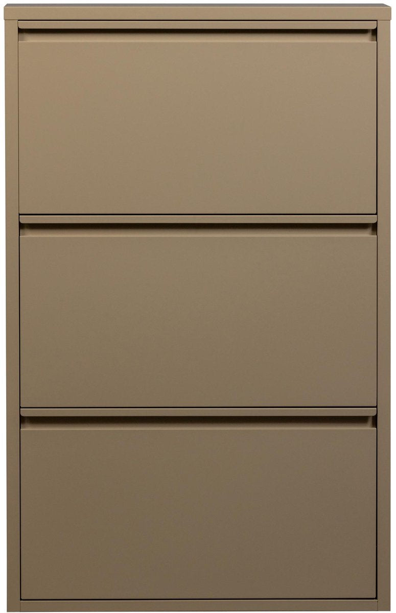 Woood Sabine Schuhschrank mit 3 Fächern – Metall – Sand – 103 x 66 x 16 cm