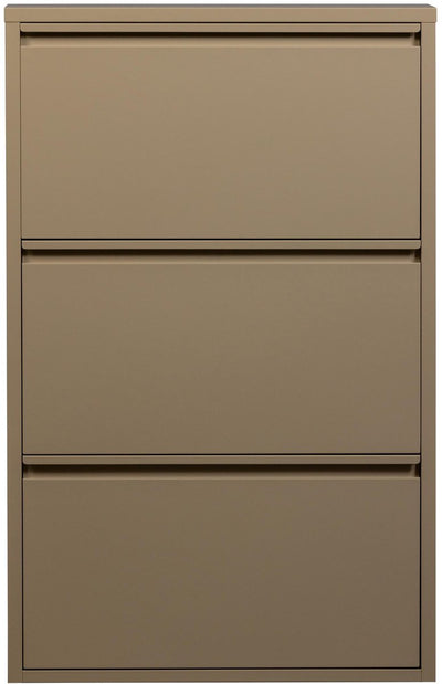 Woood Sabine Schuhschrank mit 3 Fächern – Metall – Sand – 103 x 66 x 16 cm