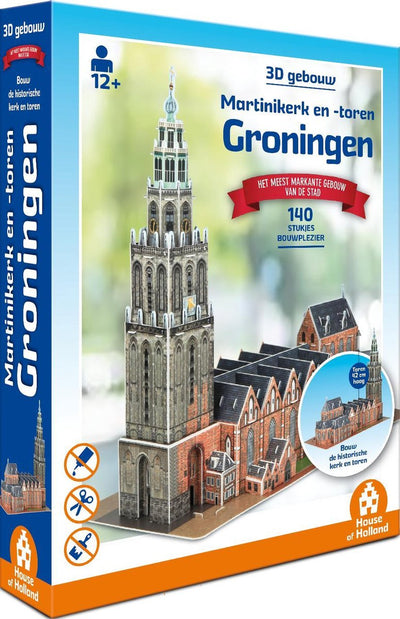 Tucker's Fun Factory Martini-Kirche und -Turm Groningen - 3D-Gebäude (140 Teile) -