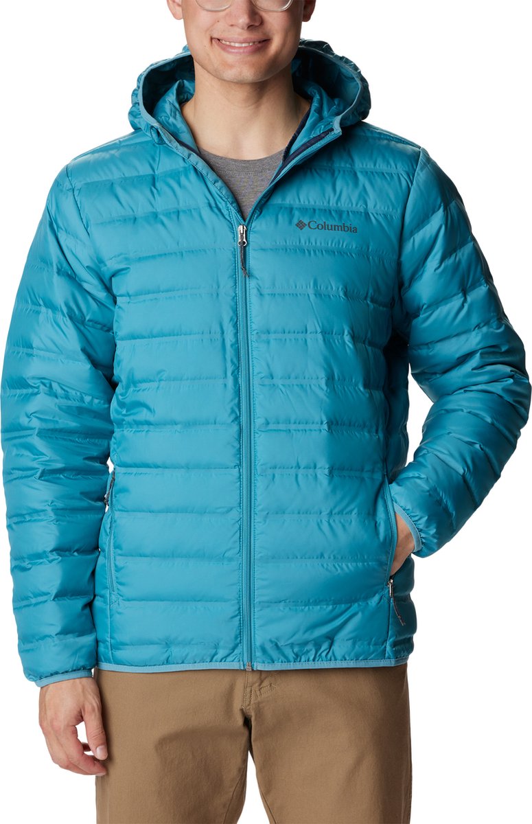 Columbia Lake 22™ Daunen-Kapuzenjacke – wattierte Daunenjacke mit Kapuze – Herren – Größe XXL – Hellblau