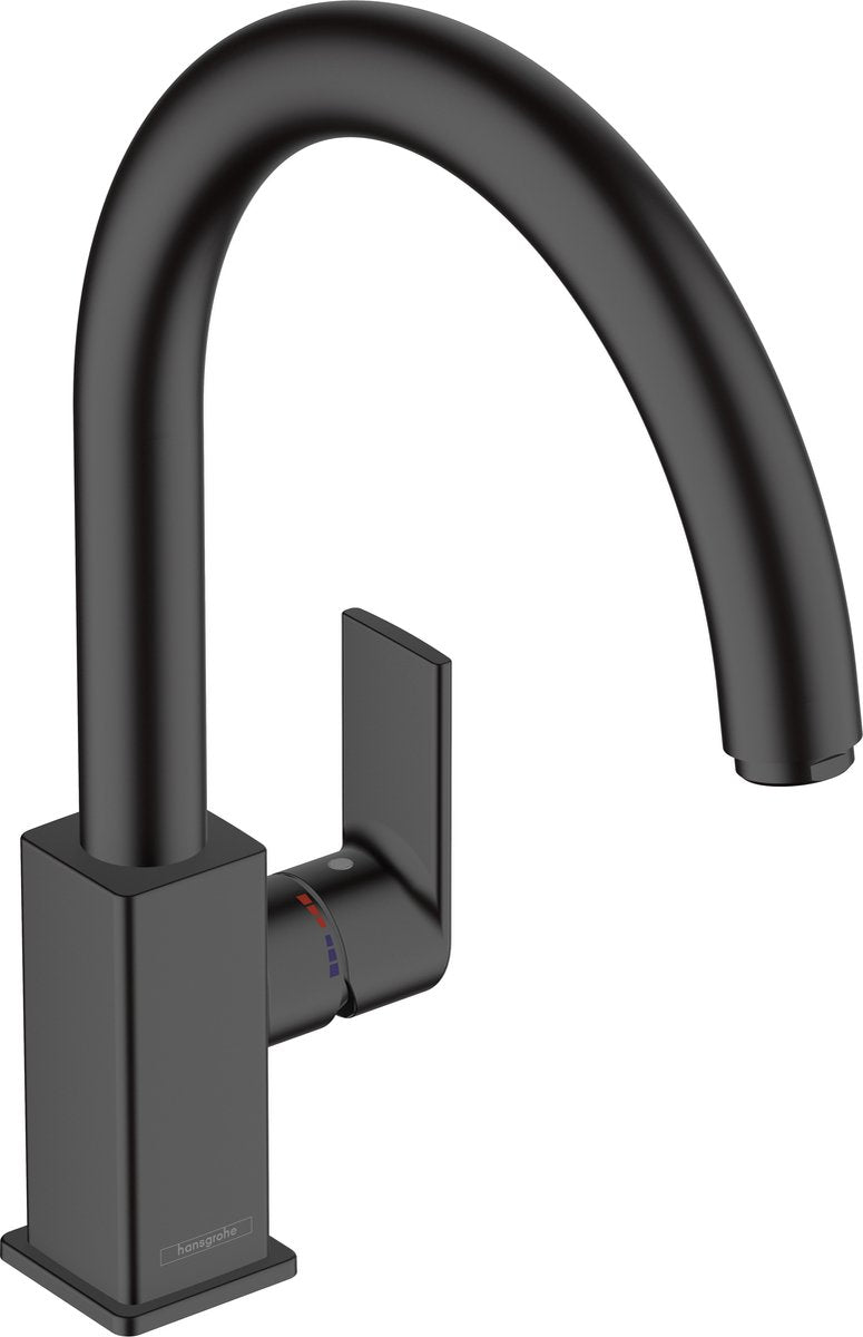 Hansgrohe Lackform M35 – Küchenmischbatterie – Einhebelbedienung – Größe 35 mm – drehbarer Auslauf – mattschwarz