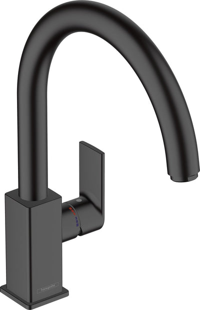 Hansgrohe Lackform M35 – Küchenmischbatterie – Einhebelbedienung – Größe 35 mm – drehbarer Auslauf – mattschwarz