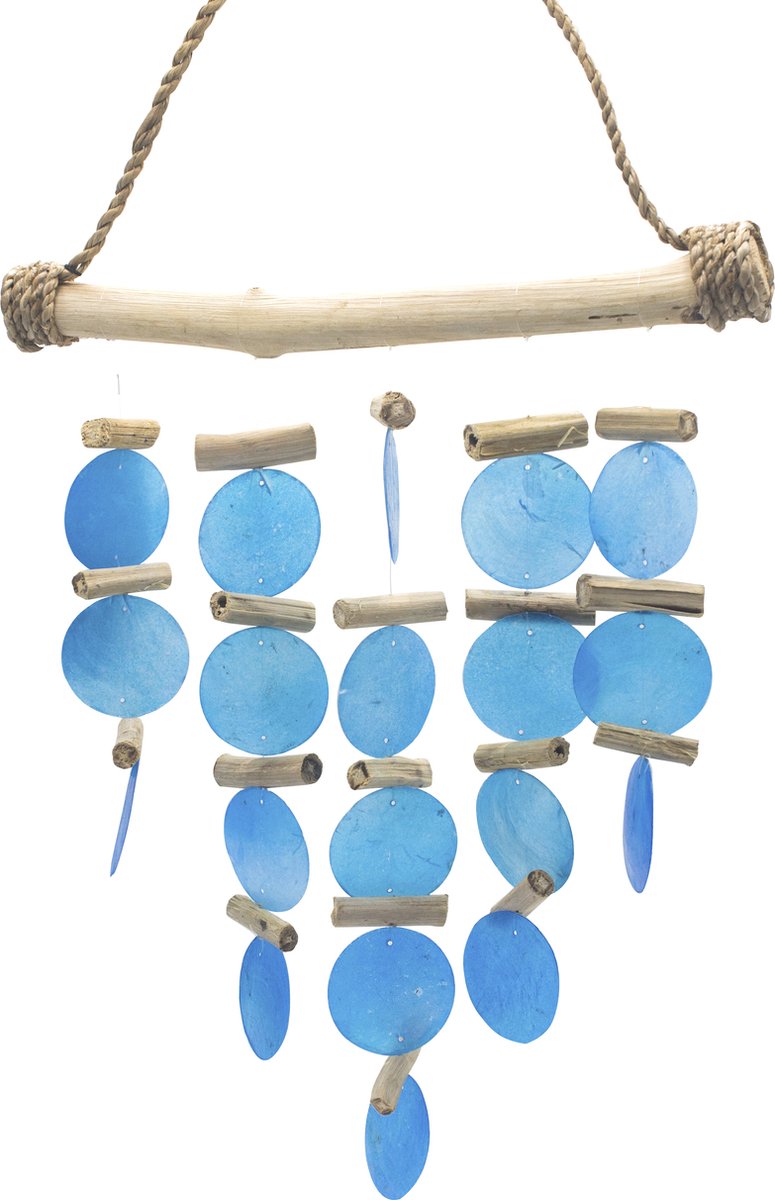 Freude am Gleichgewicht, blaues Treibholz-Glockenspiel