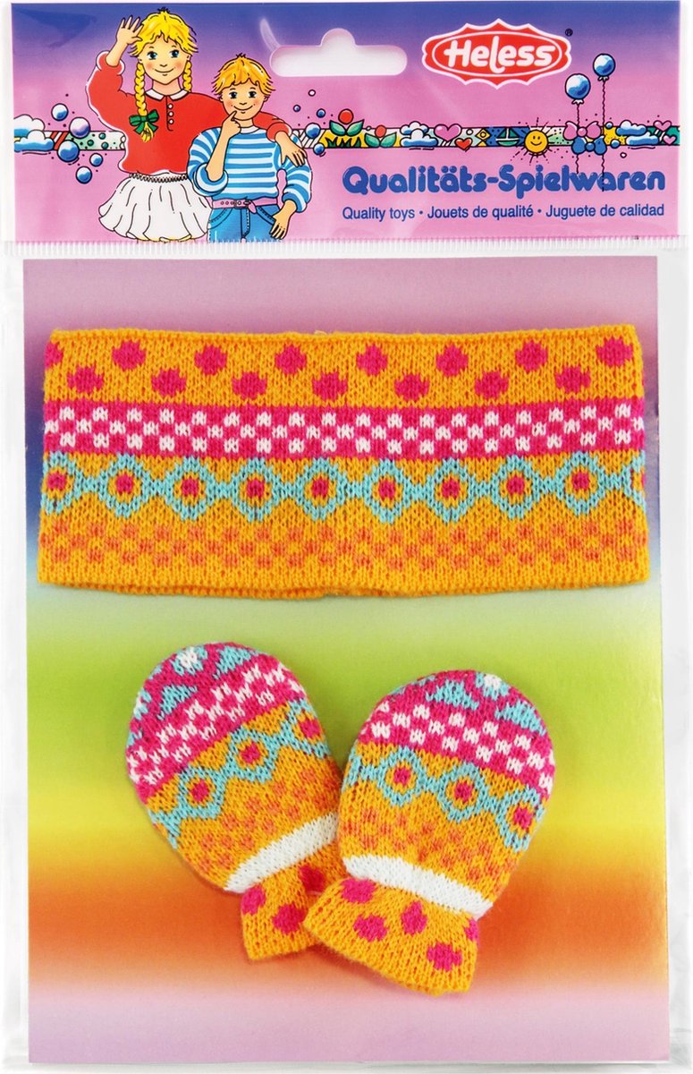 Puppenstirnband mit Fäustlingen, 35-45 cm