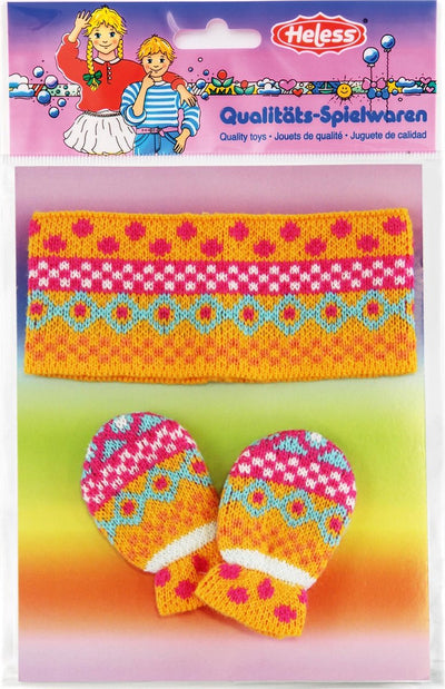 Puppenstirnband mit Fäustlingen, 35-45 cm