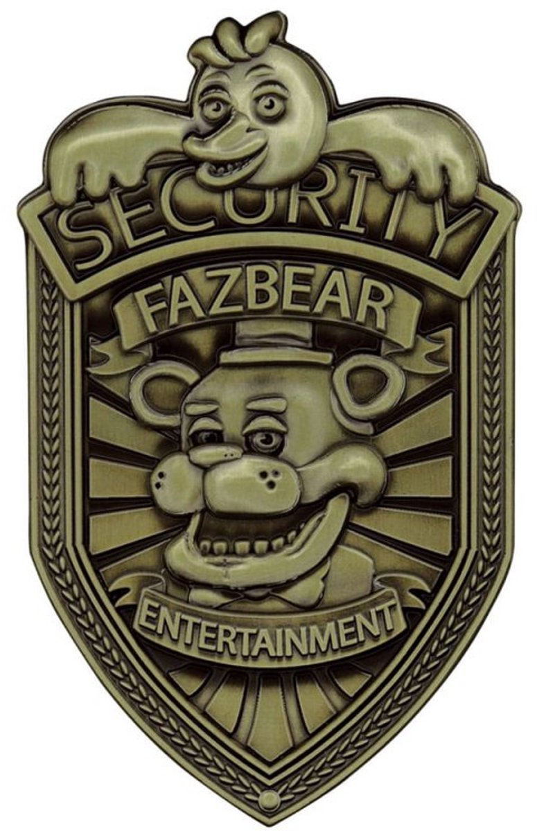 Fanattik Five Nights at Freddy's Replik Sicherheitsabzeichen Antikmessing Edition Replik: 1 1