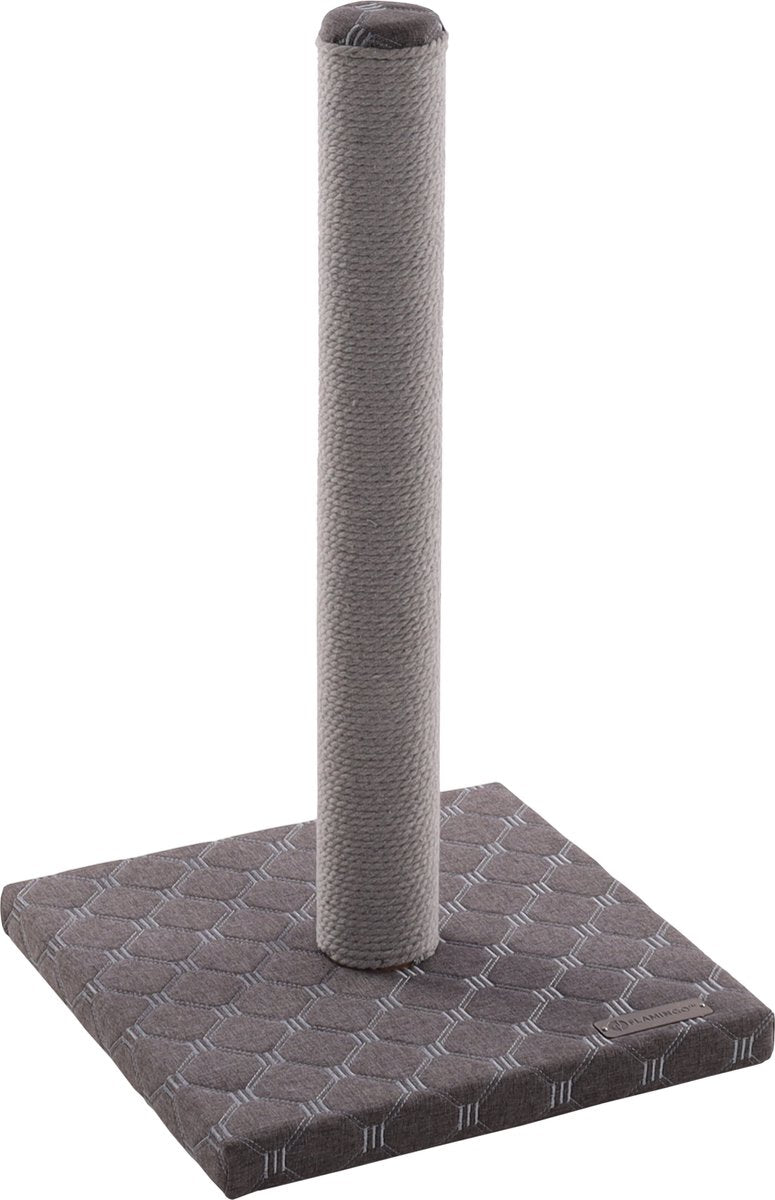 Kratzbaum Flamingo – Emma Grey – 34,5 × 34,5 × 60,5 cm – Kratzseil aus Baumwolle – mit gepolsterter Bodenplatte – für Katzen