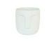 HBx Natural Living Blumentopf Dongo mit Gesicht H14,8cm weiß