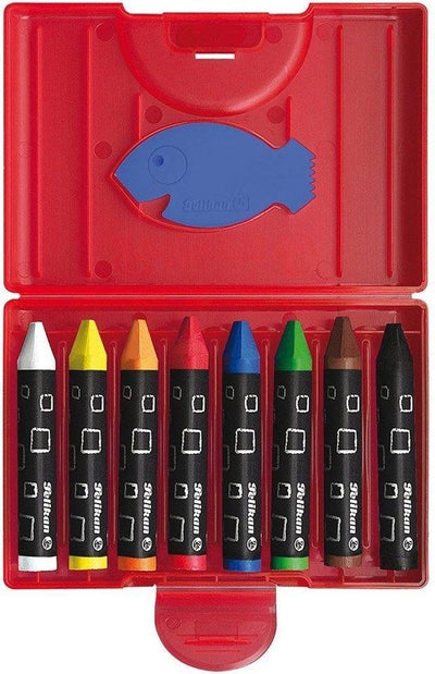 Pelikan Wachsmalstifte – dreieckig – wasserfest – 8 Farben