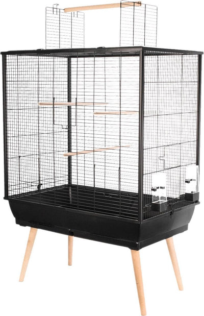 Zolux Vogelkäfig Neo Darwin – Vogelgehege – Schwarz – 78 x 48 x 112 cm