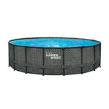 Sommerwellen Schwimmbad Elite Rahmen 549 x 132 cm dunkler Fischgräten- + Sandfilterpumpe - afbeelding 1