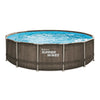 Sommerwellen Schwimmbad Elite Rahmen 427 x 107 cm dunkler Doppel -Rattan + Filterpomp
