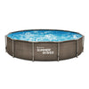Sommerwellen Schwimmbad aktiver Rahmen 366 x 76 cm dunkler Doppel -Rattan + Filterpumpe