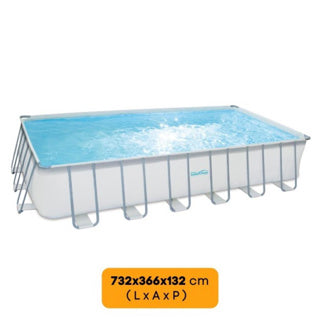 Sommerwellen Schwimmbad Elite Rechteckrahmen 732 x 366 x 132 cm + Sandfilterpumpe