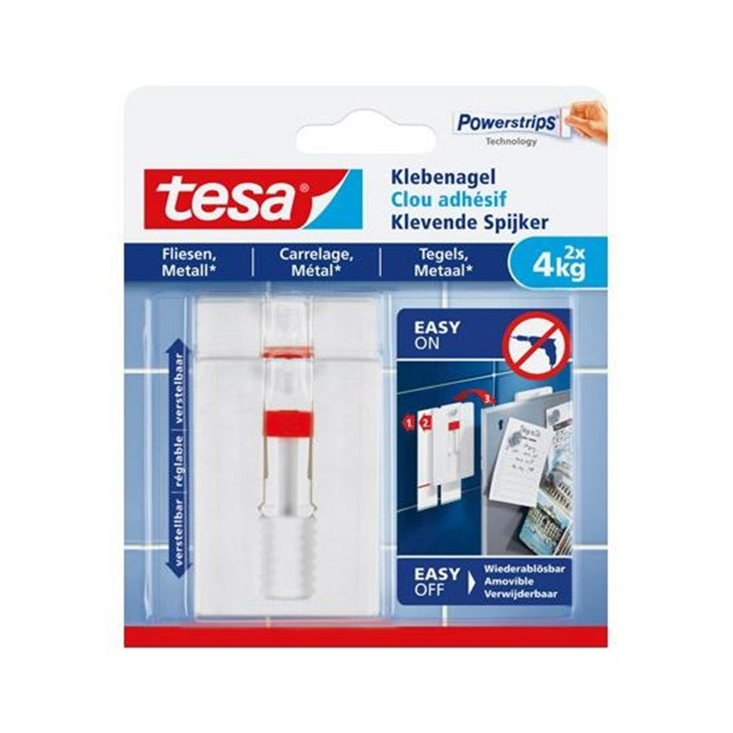 Tesa verstellbarer Klebenagel 2x4kg