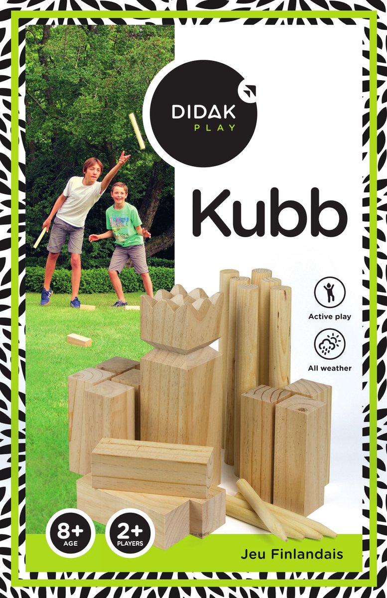 Didak Kubb – Spiel – 28 x 7,8 x 7,8 cm – aus Holz