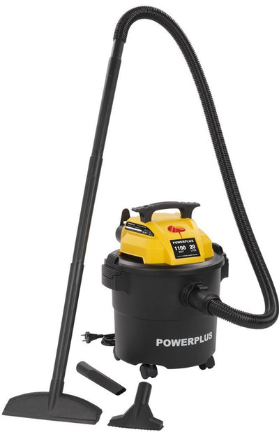 Powerplus Elektro-Staubsauger Nass-Trocken Powx3210 – 1100 W Staubsauger Küche, Boden, Teppich – 20 l Tank – mit 3 Akkus.
