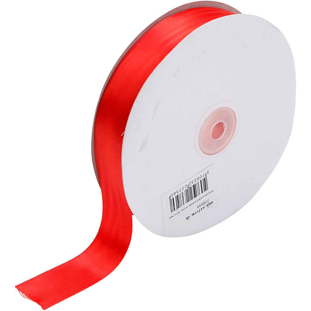 Creativ Company Satin Ribbon, B: 25 mm, rot, 50 m 1 Roll