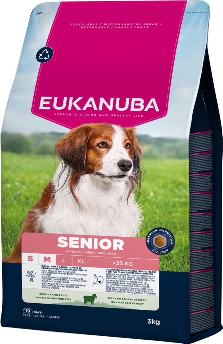 Eukanuba Senior Small Medium Wide Lammreis – Hundefutter – 3 kg