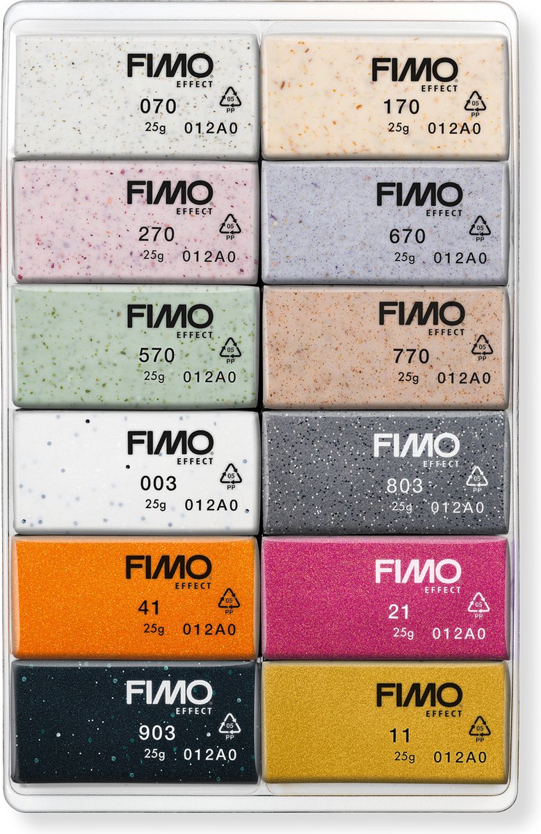 Fimo® Effekt, verschiedene Farben, 12x25 Gr 1 Box