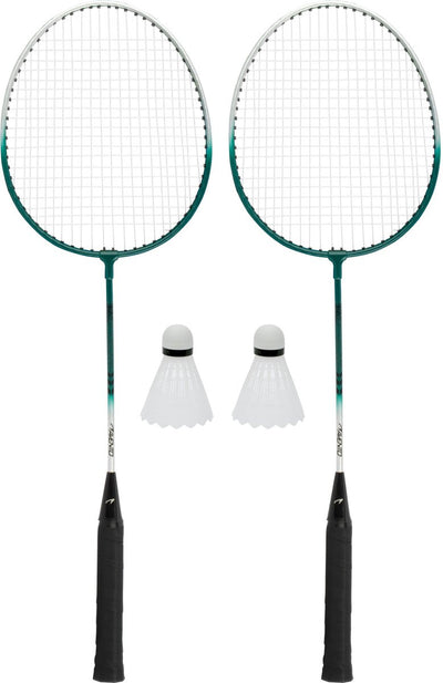 Avento - Power Speed Badminton-Set - Stahl - Silbergrün - 2er-Set