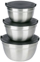Alpina Edelstahlschüsseln 3-teilig mit Deckel – Salatschüssel für Salate – Rührschüssel mit Deckel – Schüsseln für Rührschüssel und Aufbewahrung – Snackschüssel