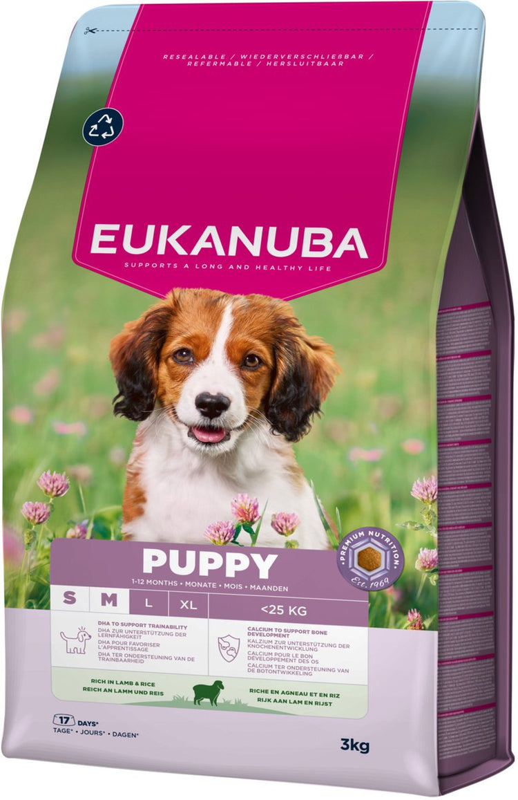 Eukanuba Puppy Small Medium Wide Lamm Reis – Hundefutter – 3 kg